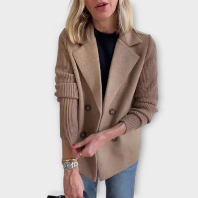 Amora - Elegant Knit-Sleeve Blazer