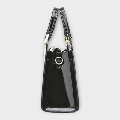 Glossy Crocodile Leather Pattern Handbag