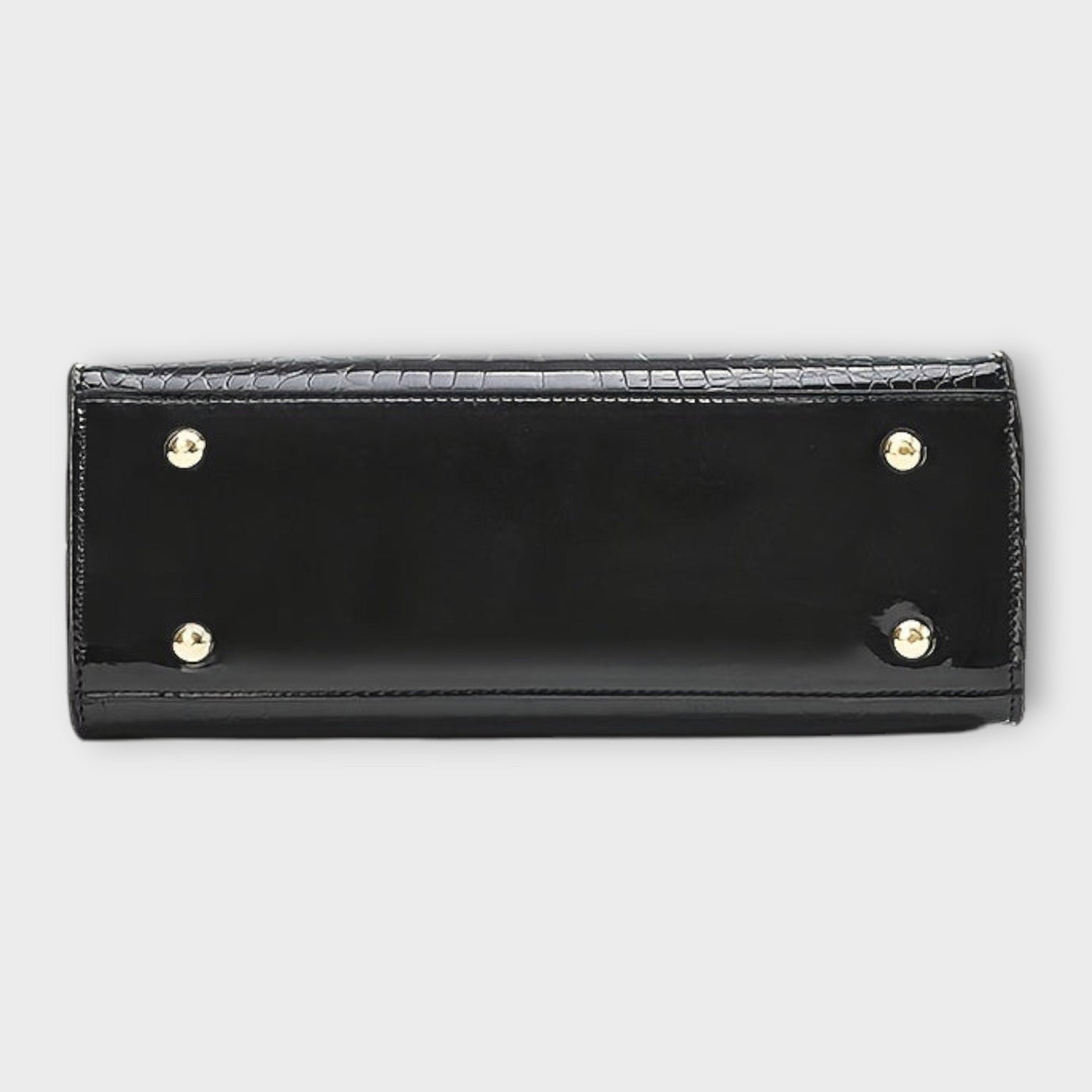 Glossy Crocodile Leather Pattern Handbag