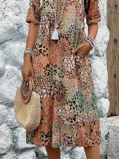 Quinty Vibrant Mid Length Dress